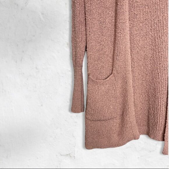 Rachel Zoe Open‎ Front Long  Duster Cardigan With Pockets Dusty Pink XS NWOT - Picture 3 of 8